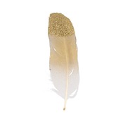 Kerst - glitter veren - goud - 6st