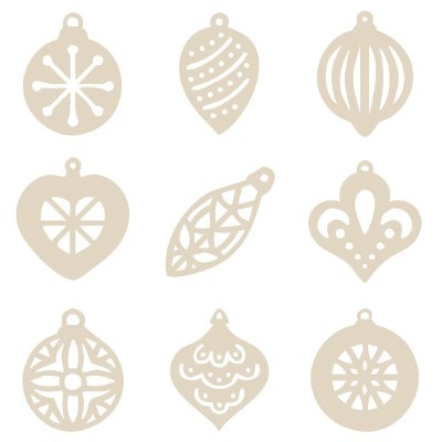 Kerst-hout-silhouette Kerstballen