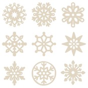 Kerst-hout-silhouette sneeuwvlokken