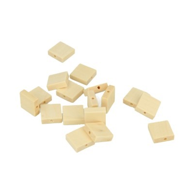 Houten Kralen - Vierkant 15mm - 30st