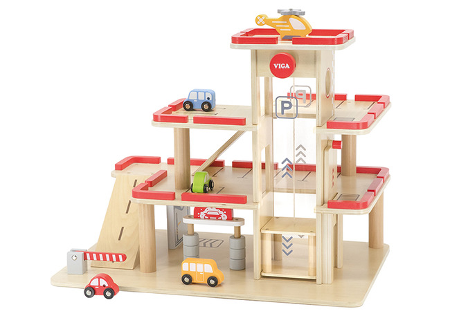 Speelgoed Garage - Viga - Met Accessoires - Hout - Per Set