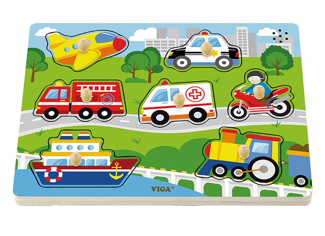 Puzzel - Inlegpuzzel - Viga - Voertuigen - Met Geluid - Per Stuk