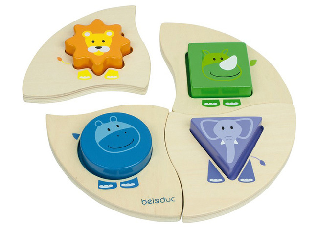 Puzzel - Vormenpuzzel - Beleduc - Small Kids - Funny Four - Per Spel