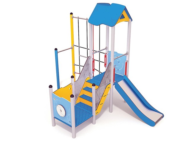 Speeltoestel - Active - Glijbaanhuisje Met Platform En Klimnet