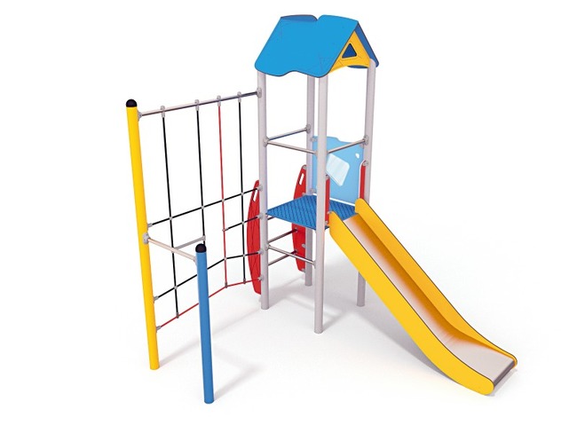 Speeltoestel - Active - Glijbaanhuisje Met Klimnet