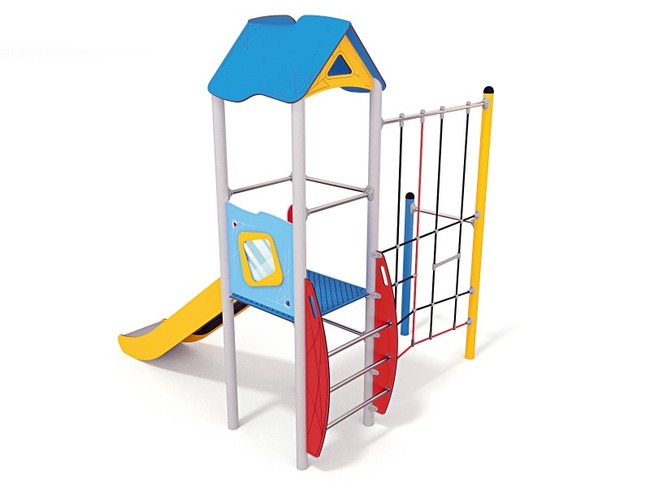 Speeltoestel - Active - Glijbaanhuisje Met Klimnet