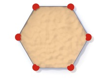 Zandbak - kunststof - hexagon - kleine zitjes