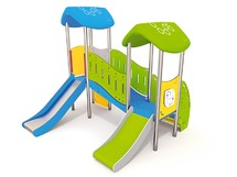 Lage constructie - mini - kasteelloopbrug - dubbele glijbaan