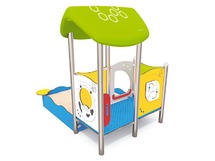 Zandbak - speelhuisje met zandbak vierkant