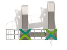 Speeltoestel - eco - jungle - dubbele boomhut met loopbrug