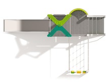 Speeltoestel - eco - jungle - glijbaanhut met klimmuur
