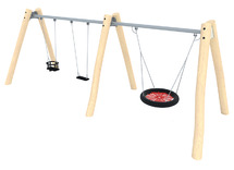 Schommel - robinia - triple - babyzitje + schommel + nestschommel