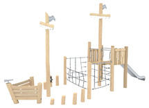 Klimmen en klauteren - robinia - klimschip met glijbaan