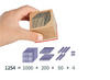 Stempels - Akros Base 10 Numerical Breakdown Stamps - tellen - set van 4