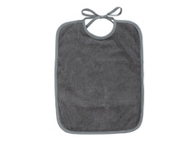 Textiel - Slabber - waterproof - lintjes - grijs - per stuk