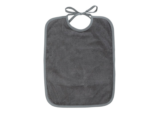 Textiel - Slabber - Waterproof - Lintjes - Grijs - Per Stuk