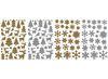 Stickers - Initial - kerst - goud zilver - set van 640