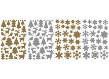 Stickers - Initial - kerst - goud zilver - set van 640
