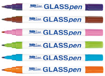 Glas - Pennen - set 2 - set van 6 assorti