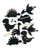 Figuren - dinosaurussen - kraspapier - set van 10 assorti