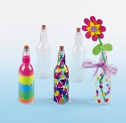 Decoratie - blanco flessen - transparant - set van 4