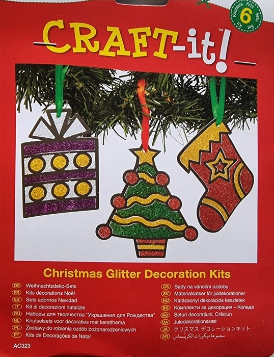 Kerst - Glitterdecoratie - Set V 6
