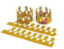 Kronen - verjaardag - foam - goud - glitter - set van 5