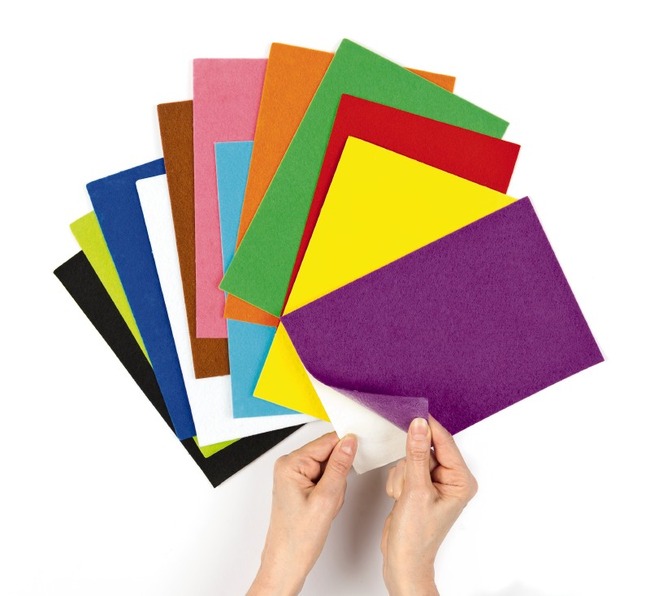 Textiel - Vilt - Vellen - 15 X 22 Cm - Zelfklevend - Verschillende Kleuren - Set Van 18 Assorti