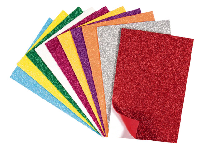 Foam-vellen-glitter-zelfklevend- 23x15,5 Cm