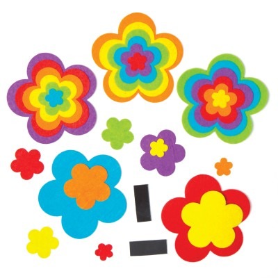 Papier - Regenboog Bloemmagneten 6 St