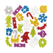 Kerst - glitter foam stickers
