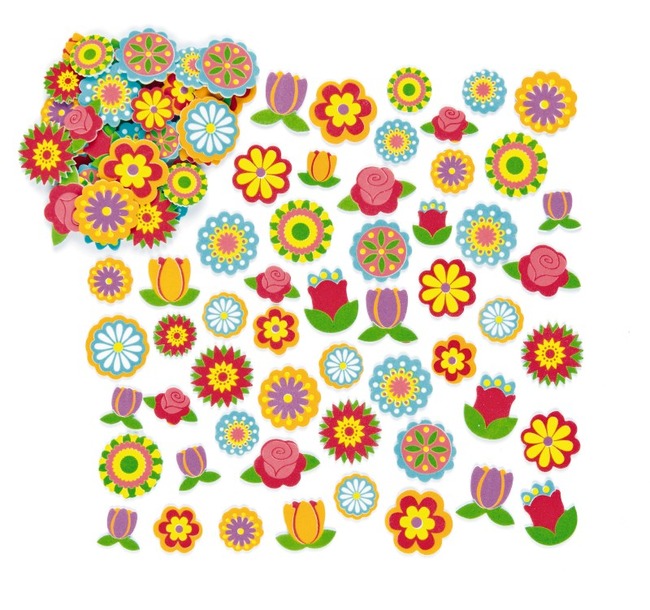 Foam - Stickers - Bloemen - Set Van 144 Assorti