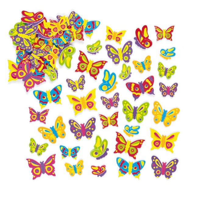 Foam - Stickers - Vlinders - Set Van 120 Assorti