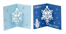Kerst - papier - pop-up kaarten sneeuwvlok 8ass