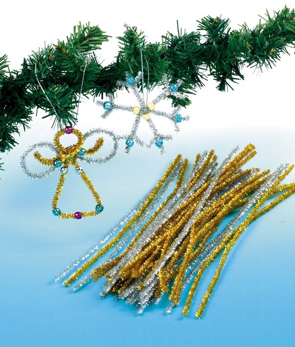 Kerst-chenille-goud&zilve