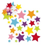 Decoratie - stickers - sterren - set van 144 assorti