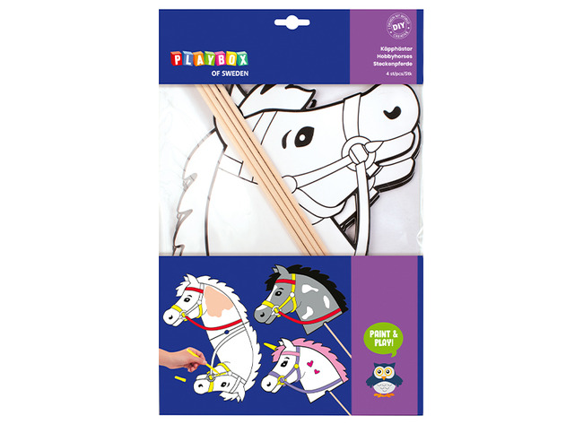 Knutselset - Papier - Stokpaardjes - Set Van 4