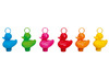 Kermiseend - Scratch Fishing Ducks - 7 x 6 x 9 cm - ring 2,5 cm - gekleurd - set van 6 assorti