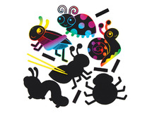 Lente - kraspapier - magneten - insecten - set van 12