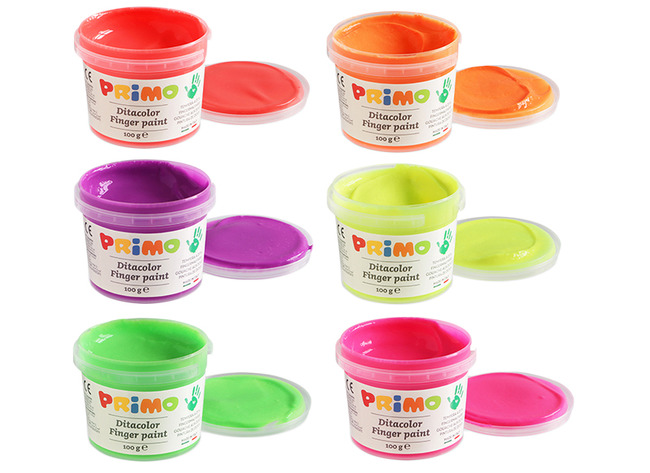 Verf - Vingerverf - Primo - Fluo - 6 X 100 Ml - Per Set