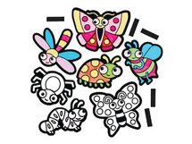 Lente - magneten - colour-in - insecten - set van 15