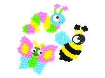 Lente - pompon-art - magneten - insecten - set van 5