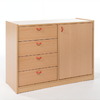 Kast Basic, Met 1 Deur En 4 Laden Links