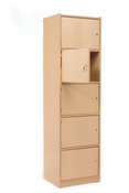 Kast Basic, Hoge Kast Met 5 Deuren, Met Slot