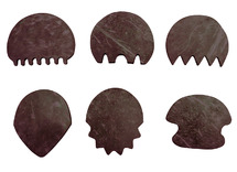 Boetseermateriaal - modeleerschelpen - kokos - set van 6