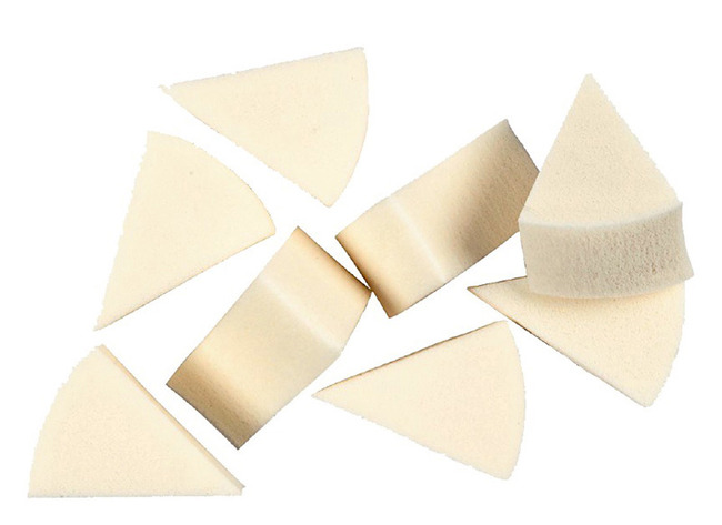 Sponzen - Schminkspons - Driekhoekig - Wit - Synthetisch - Afwasbaar - 4 X 2,5 Cm - Schmink - Set Van 8