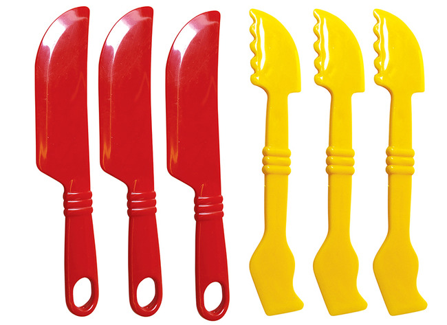 Boetseermessen - Kunststof - Set Van 6