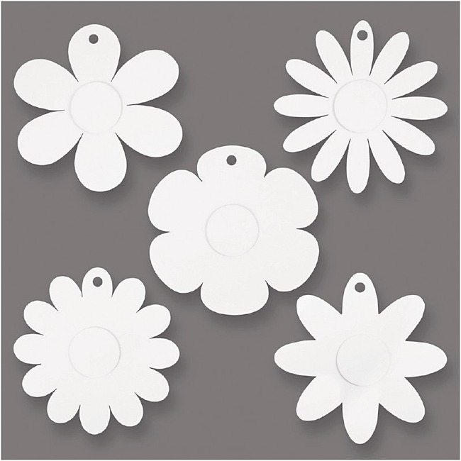 Hangers - Karton - Bloemen - Blanco - Set Van 15 Assorti