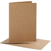 Briefomslagen - kaarten met envelop - 11,5 x 16,5 cm - kraft - set van 10