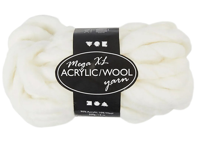 Garen - Acrylgaren - 15 M - 300 G - Wit - Per Stuk